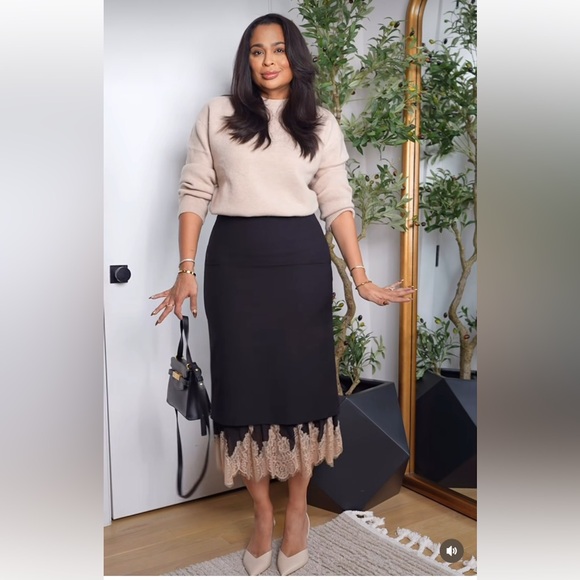 ZARA ZW Collection Combined Lace Skirt NWT - Picture 5 of 10